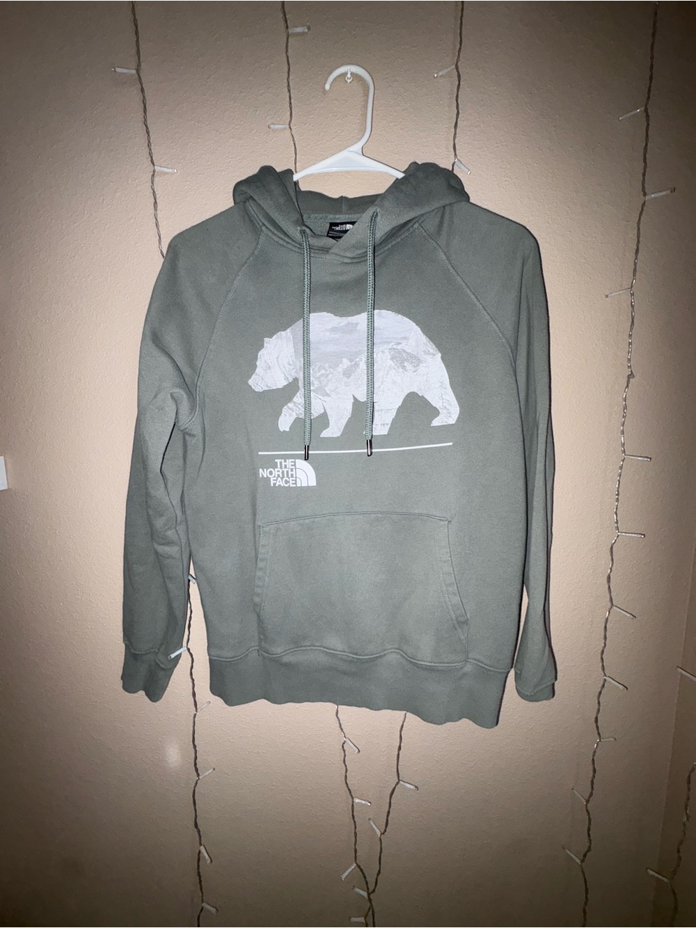 The North Face Women’s Olive Green Bear Graphic Crewneck Hoodie